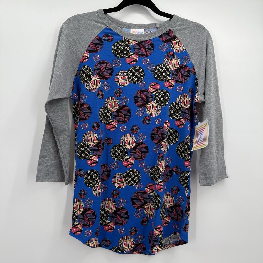 Lularoe Randy Top Shirt Womens Small Blue Circle Balloon Casual